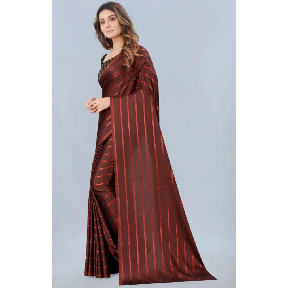 Women's Satin Silk Saree — Orange · ange
