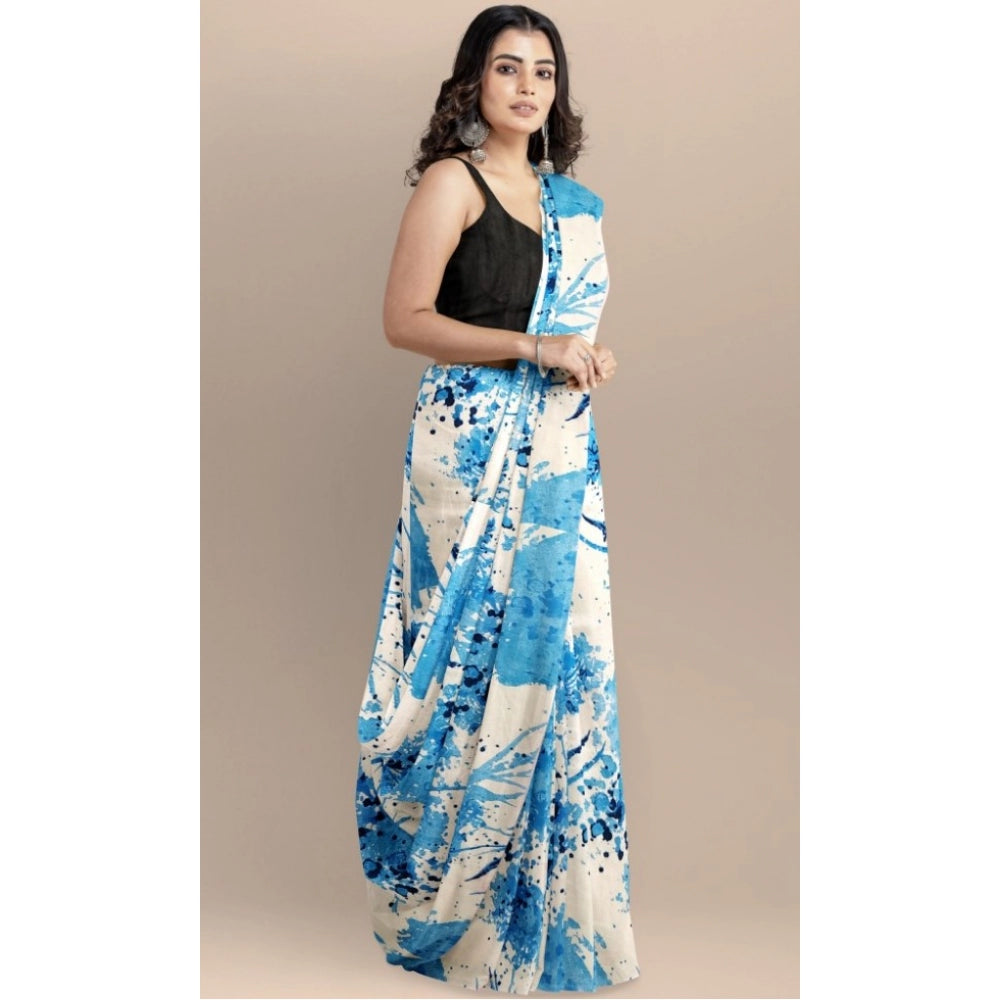 Women's Joya Silk Saree — Sky