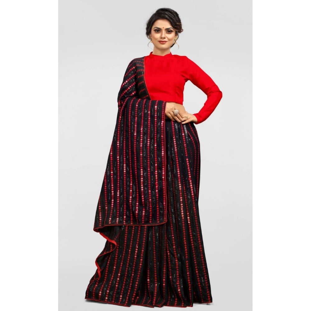 Women's Vichitra Saree — Red · _Red
