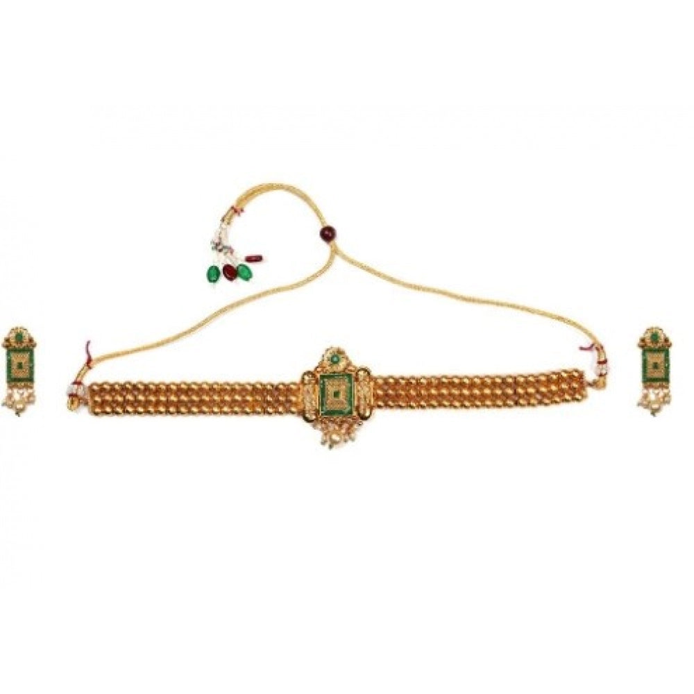 Women's Elegent And Modern Gold Plated Chowker Set — G