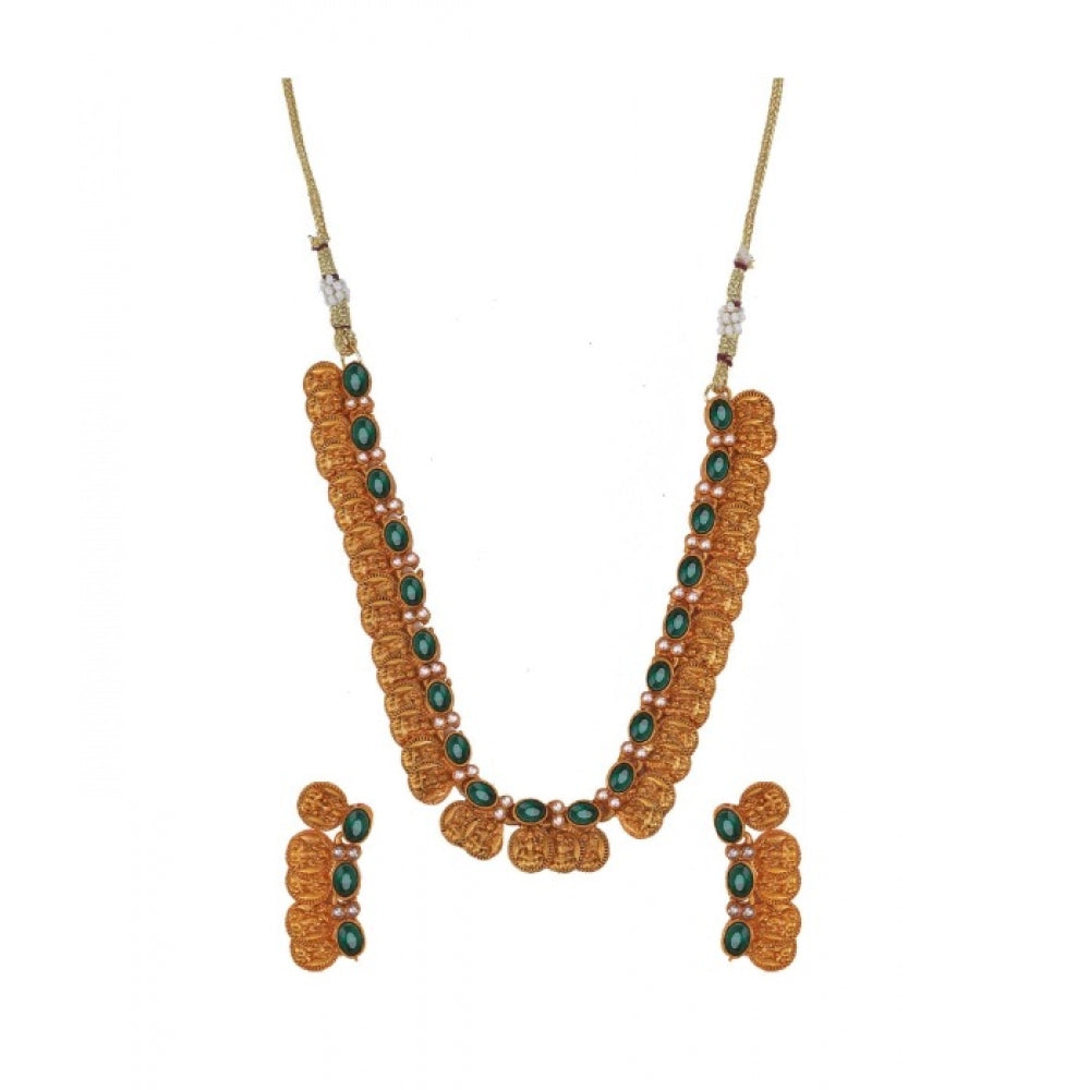 Women's Elegent Laxmi Coin Shape Jewellery Chowker Set — G