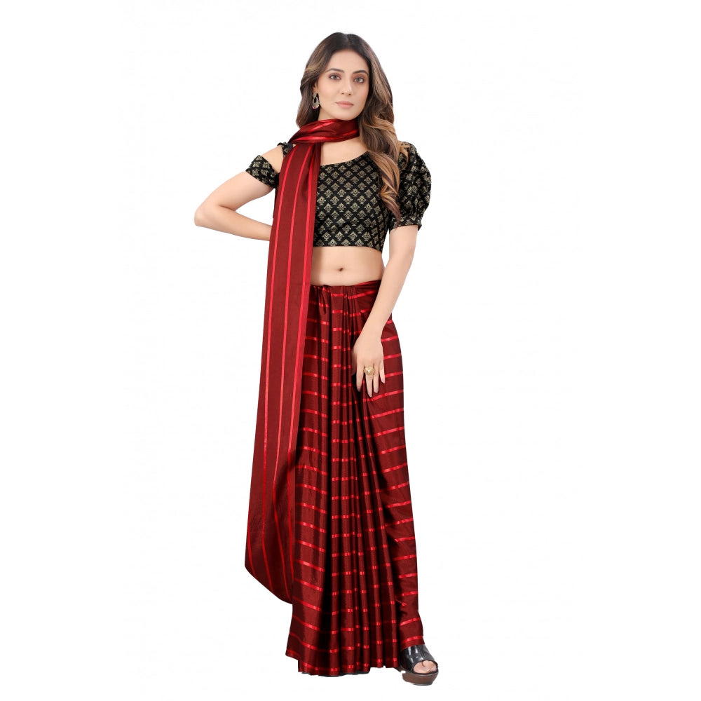 Women's Satin Silk Saree — Red · _Red