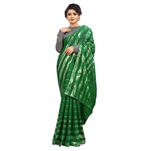 Women's Vichitra Saree — Green