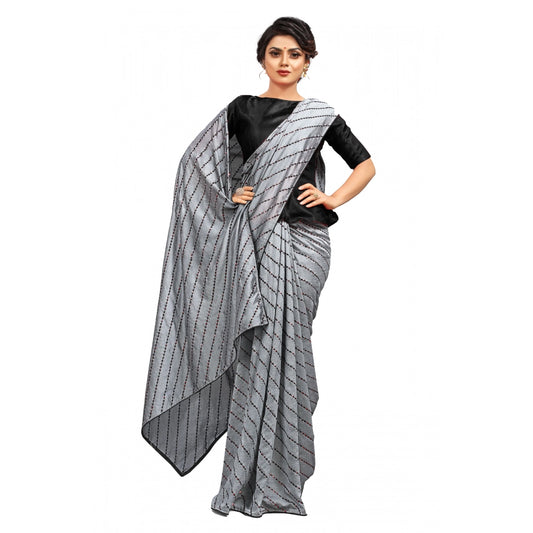 Women's Vichitra Saree — Grey