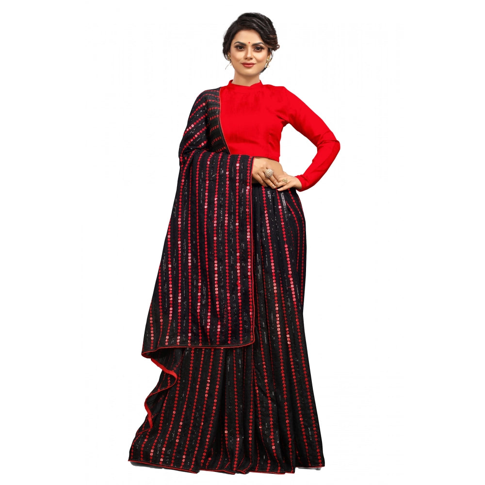 Women's Vichitra Saree — Red · _Red