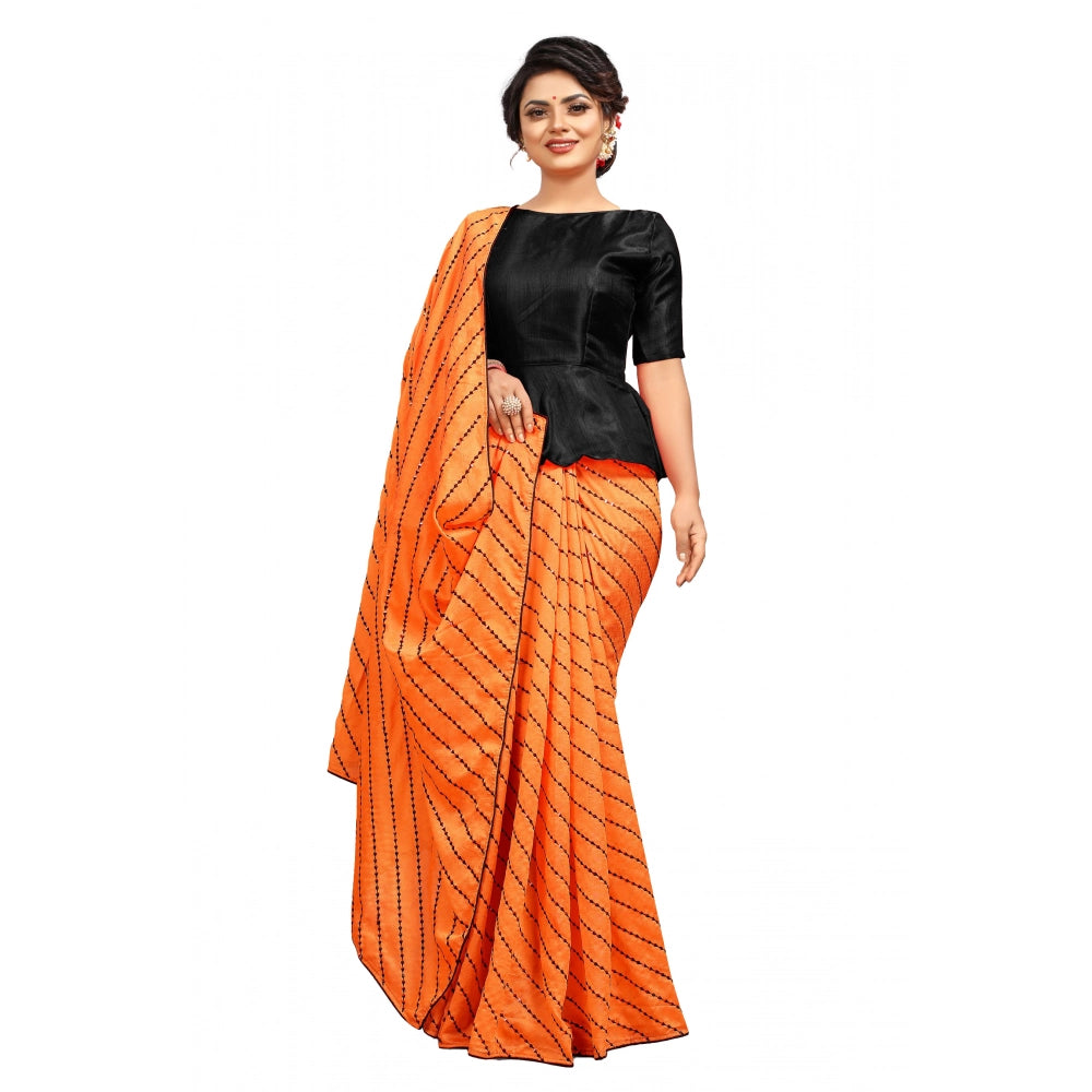 Women's Vichitra Saree — Orange