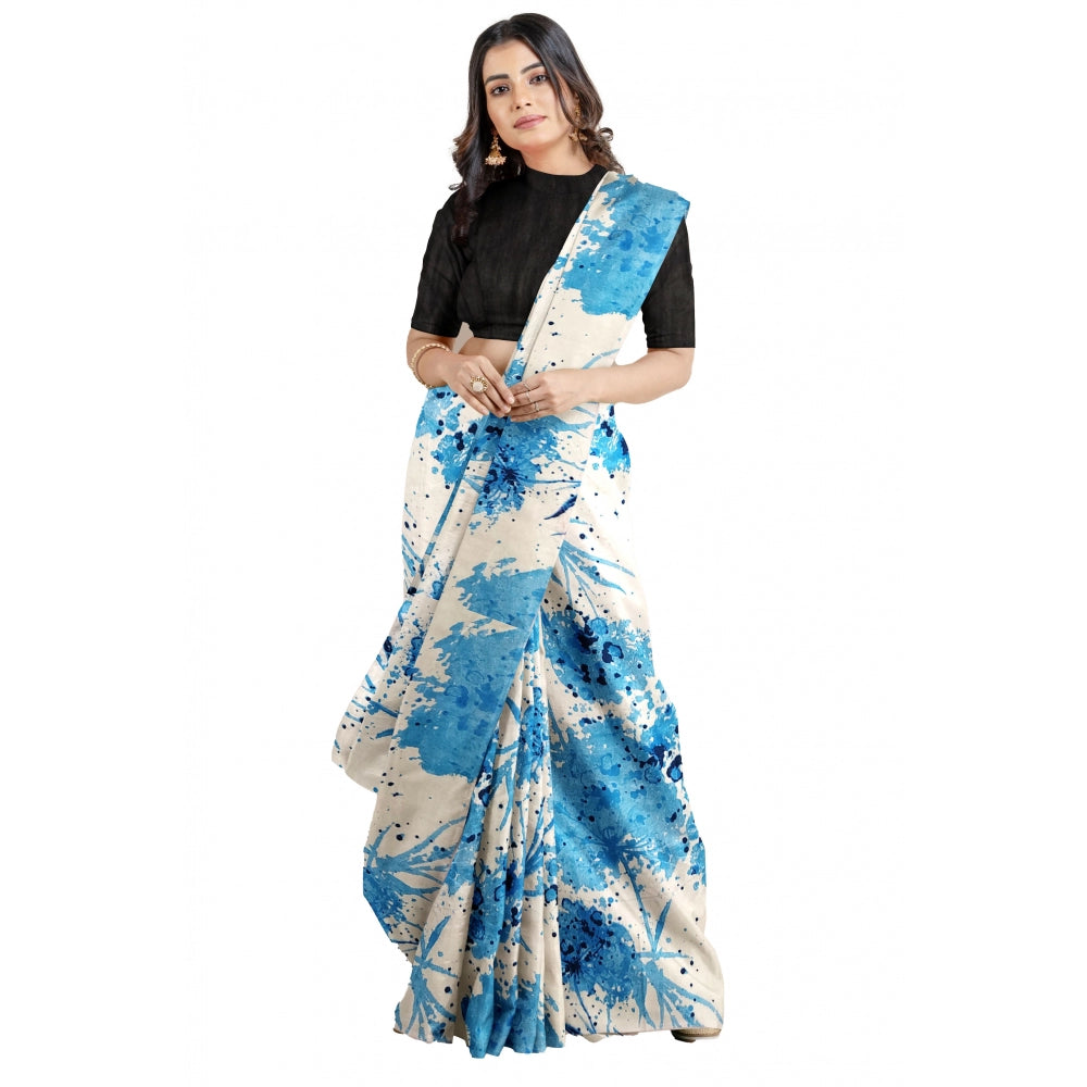 Women's Joya Silk Saree — Sky
