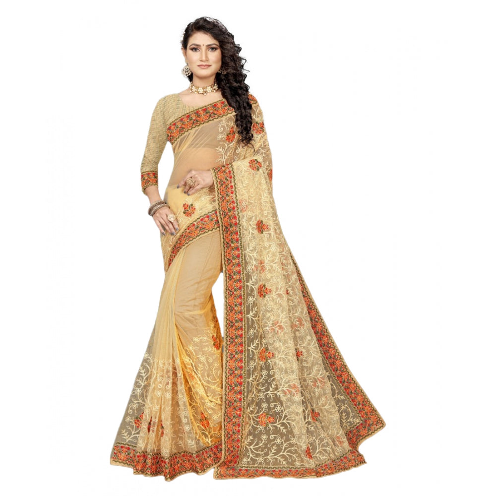 Women's Net Saree — Chiku