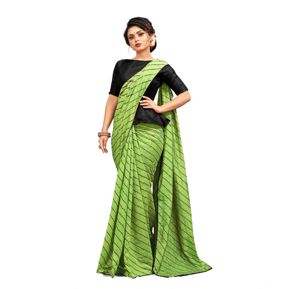 Women's Vichitra Saree — Lightgreen