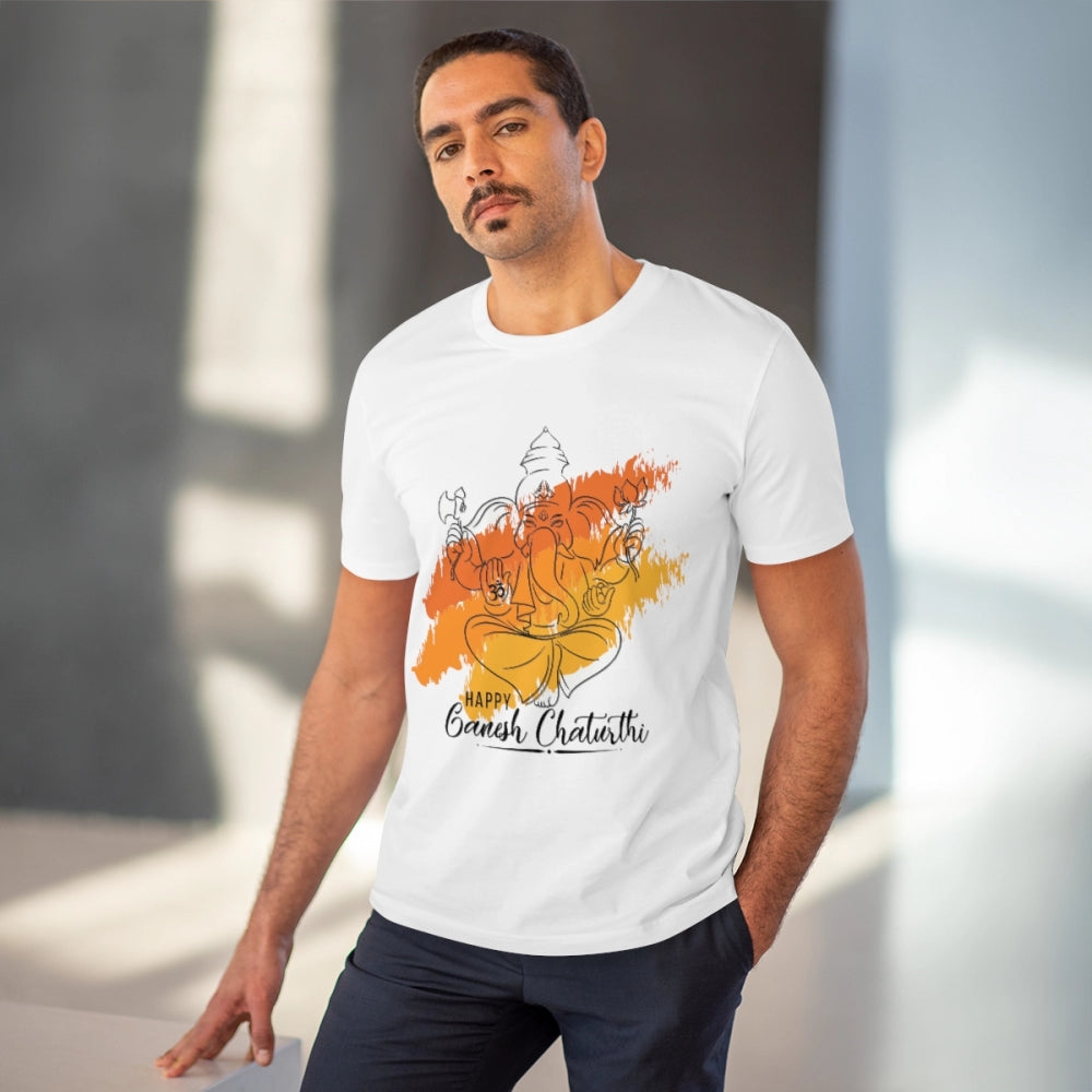 Men's PC Cotton Ganesh Printed T-Shirt · 76_L