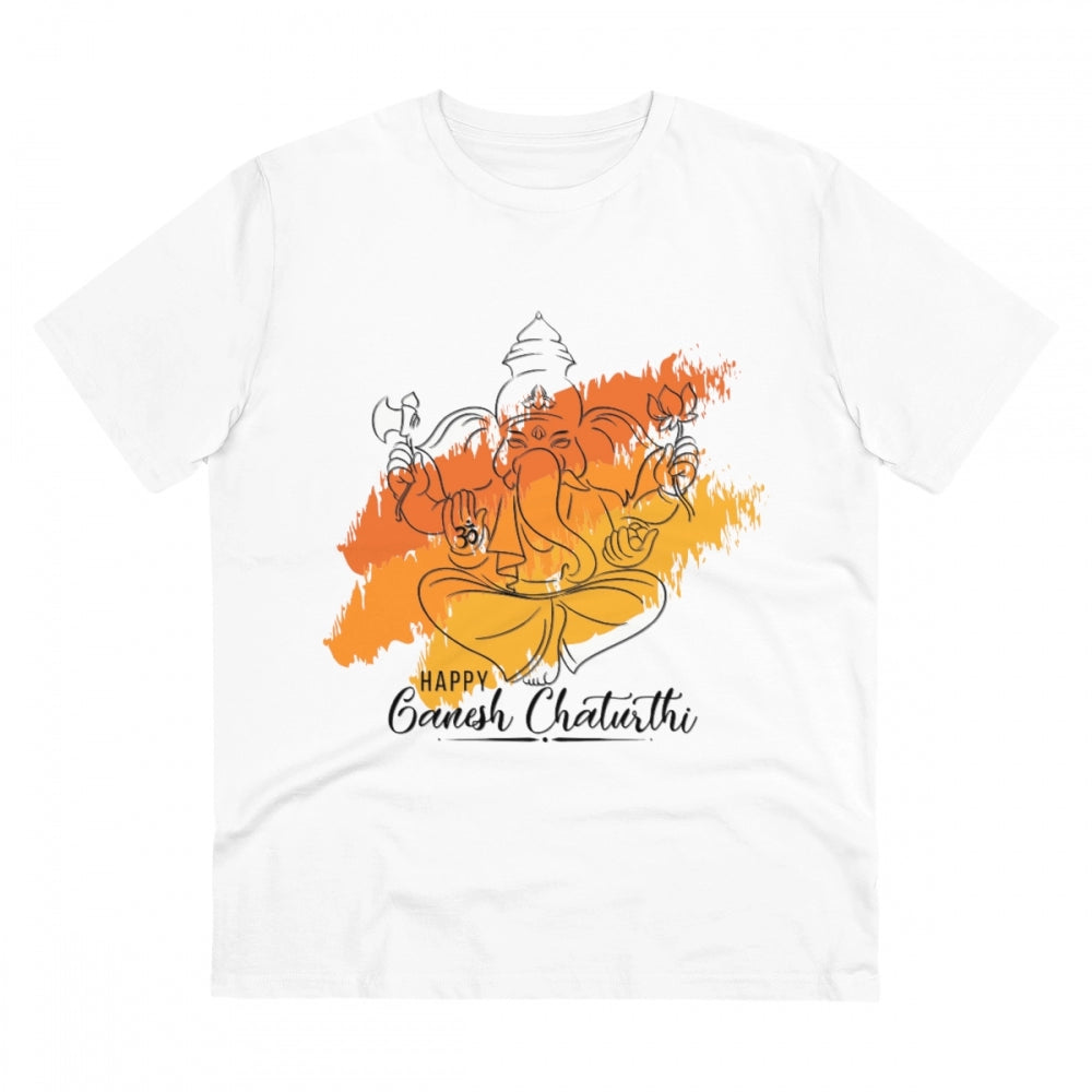 Men's PC Cotton Ganesh Printed T-Shirt · 76_L
