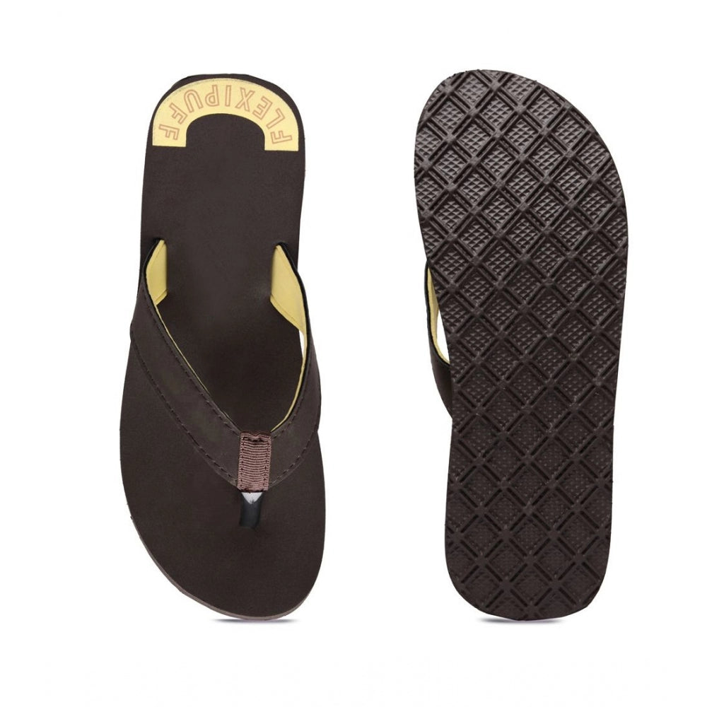 Unisex Rubber Orthopedic Doctor Slipper And Flip Flops — Brown