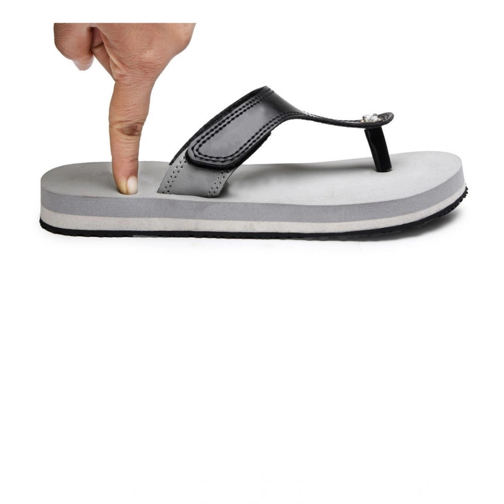 Unisex Rubber Lightweight T- Slippers — Grey