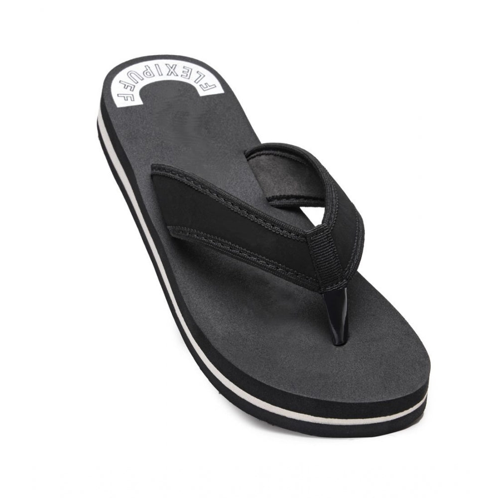 Unisex Rubber Lightweight And Soft Women Slippers For A — Black