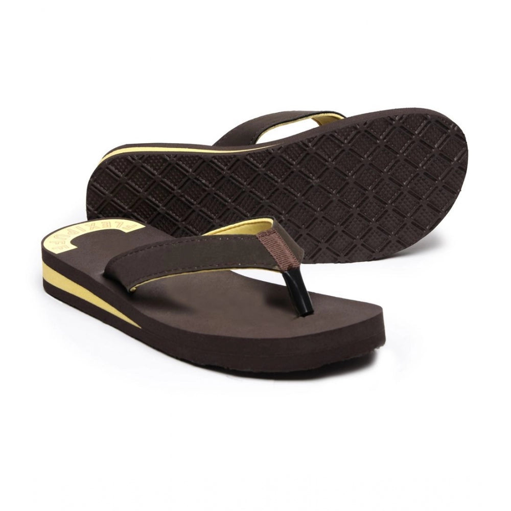 Unisex Rubber Orthopedic Doctor Slipper And Flip Flops — Brown
