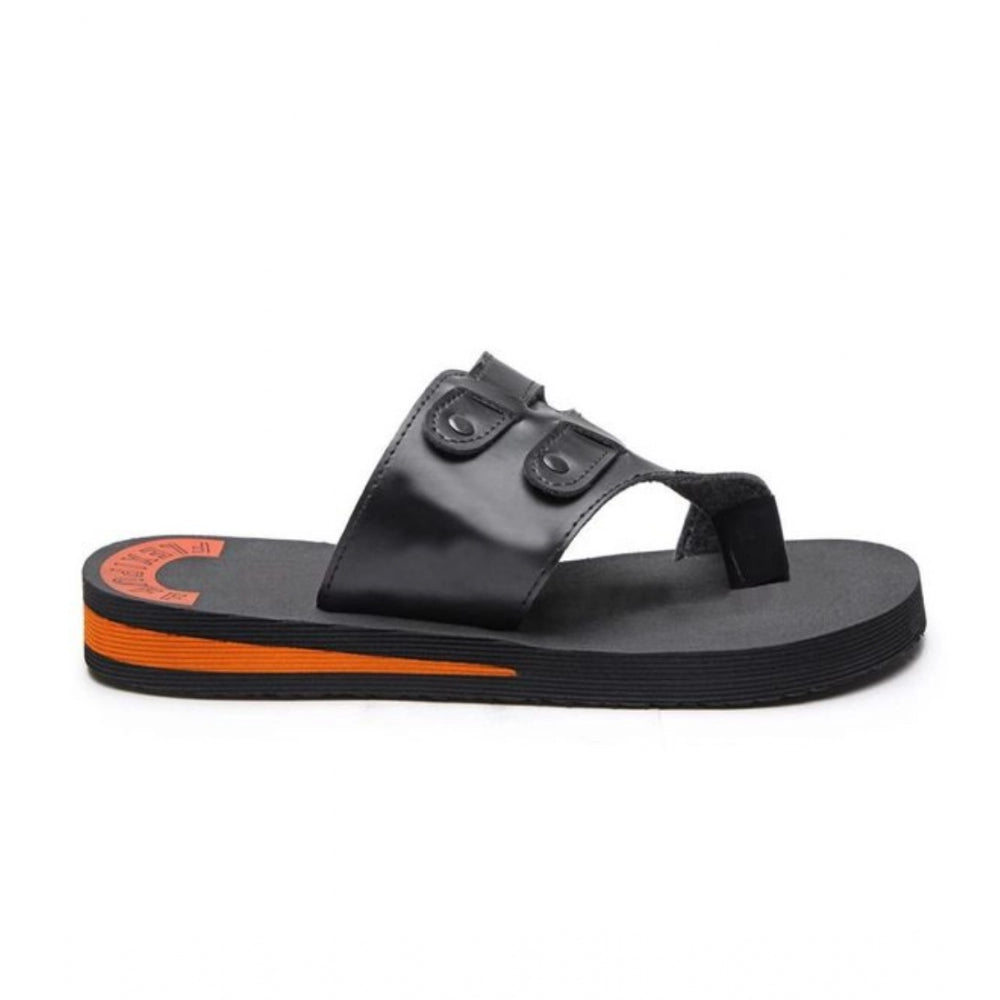 Unisex Rubber Lightweight Slippers For Effortless — Black