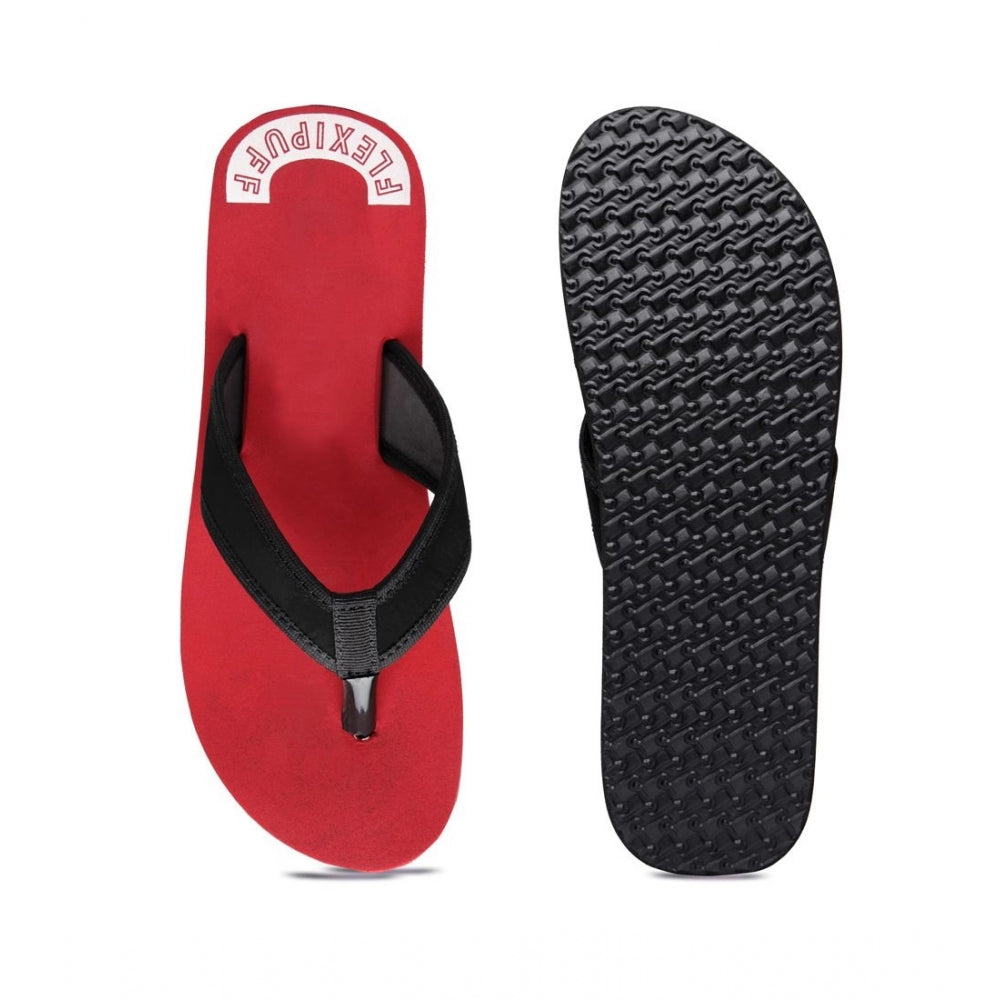 Unisex Rubber Lightweight And Soft Women Slippers For A — Red