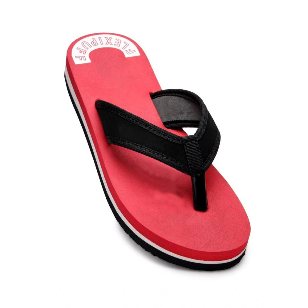 Unisex Rubber Lightweight And Soft Women Slippers For A — Red