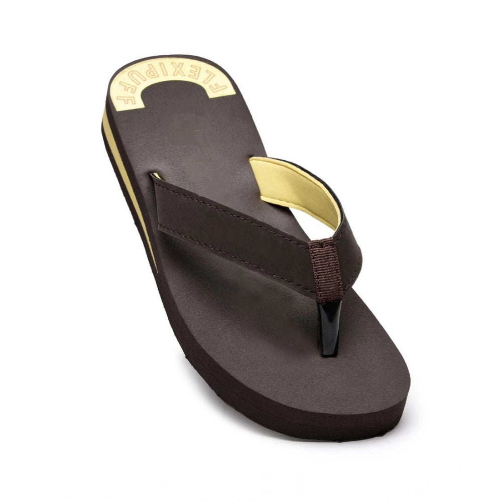 Unisex Rubber Orthopedic Doctor Slipper And Flip Flops — Brown