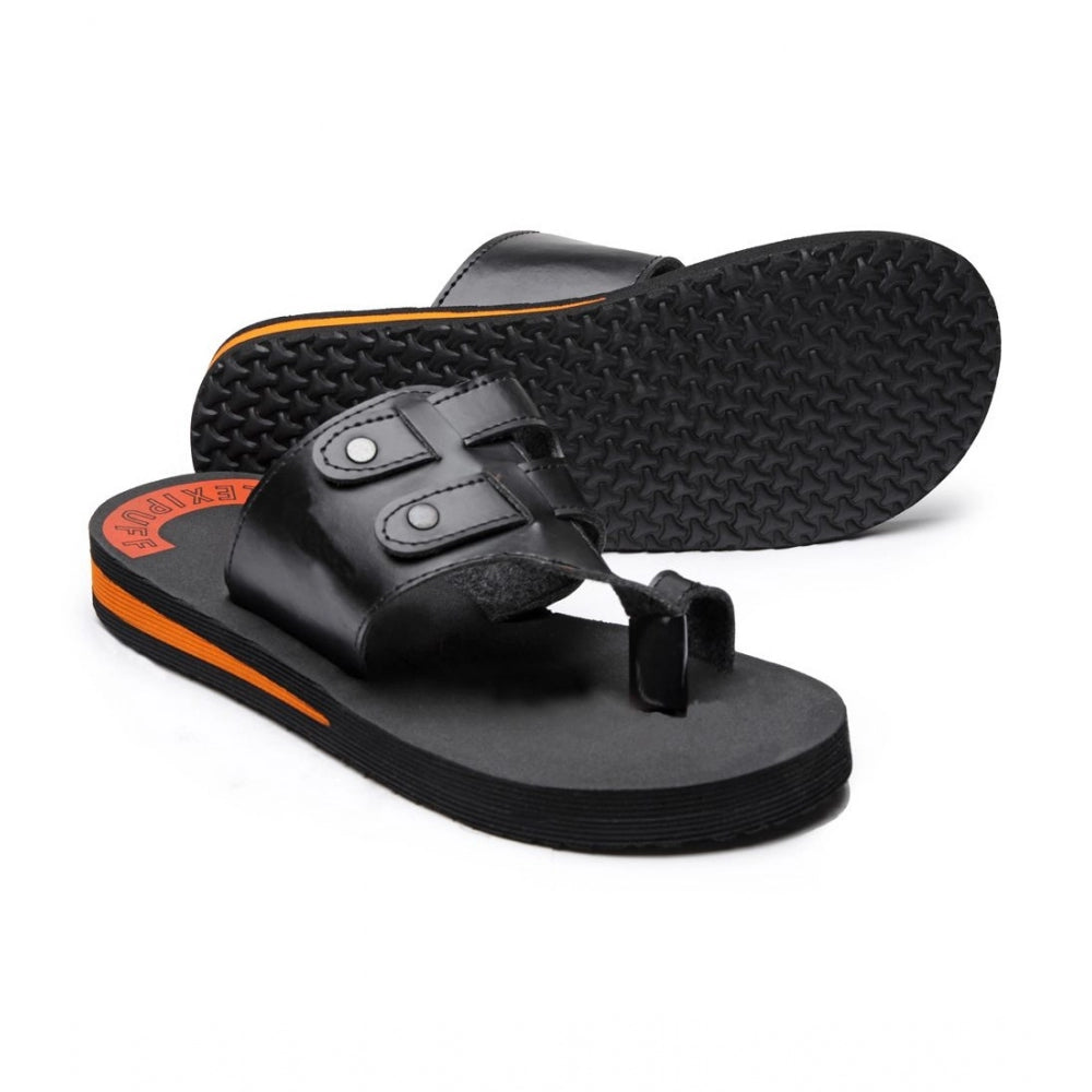 Unisex Rubber Lightweight Slippers For Effortless — Black