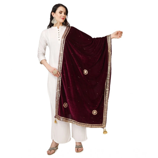 Women's Velvet Gotta Patti Dupatta · 0763