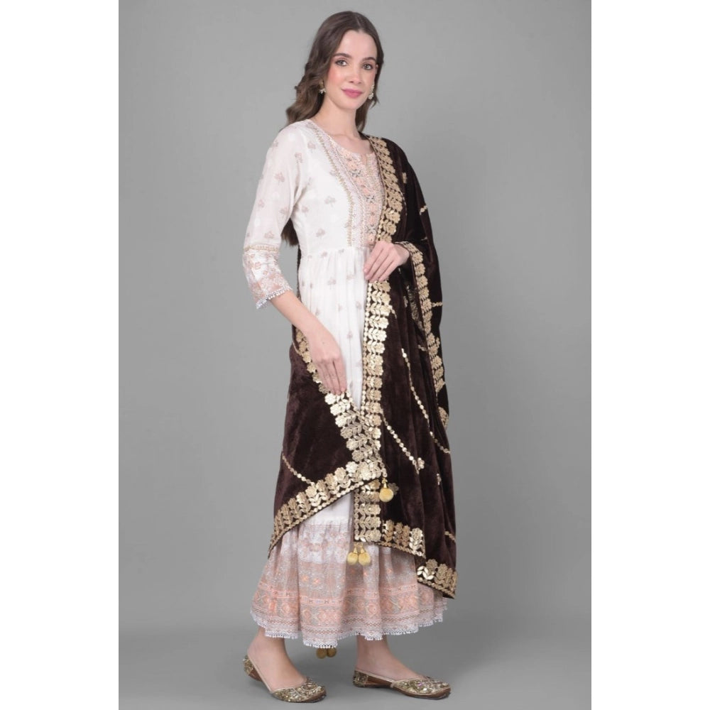 Women's Velvet Gotta Patti Dupatta · 0968