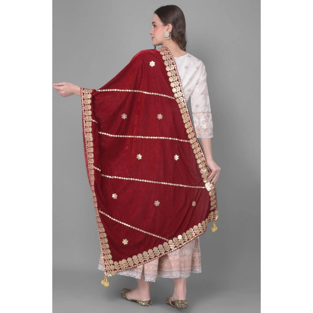 Women's Velvet Gotta Patti Dupatta · 0961