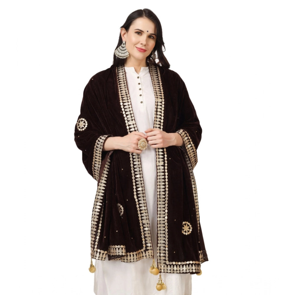 Women's Velvet Gotta Patti Dupatta · 0762