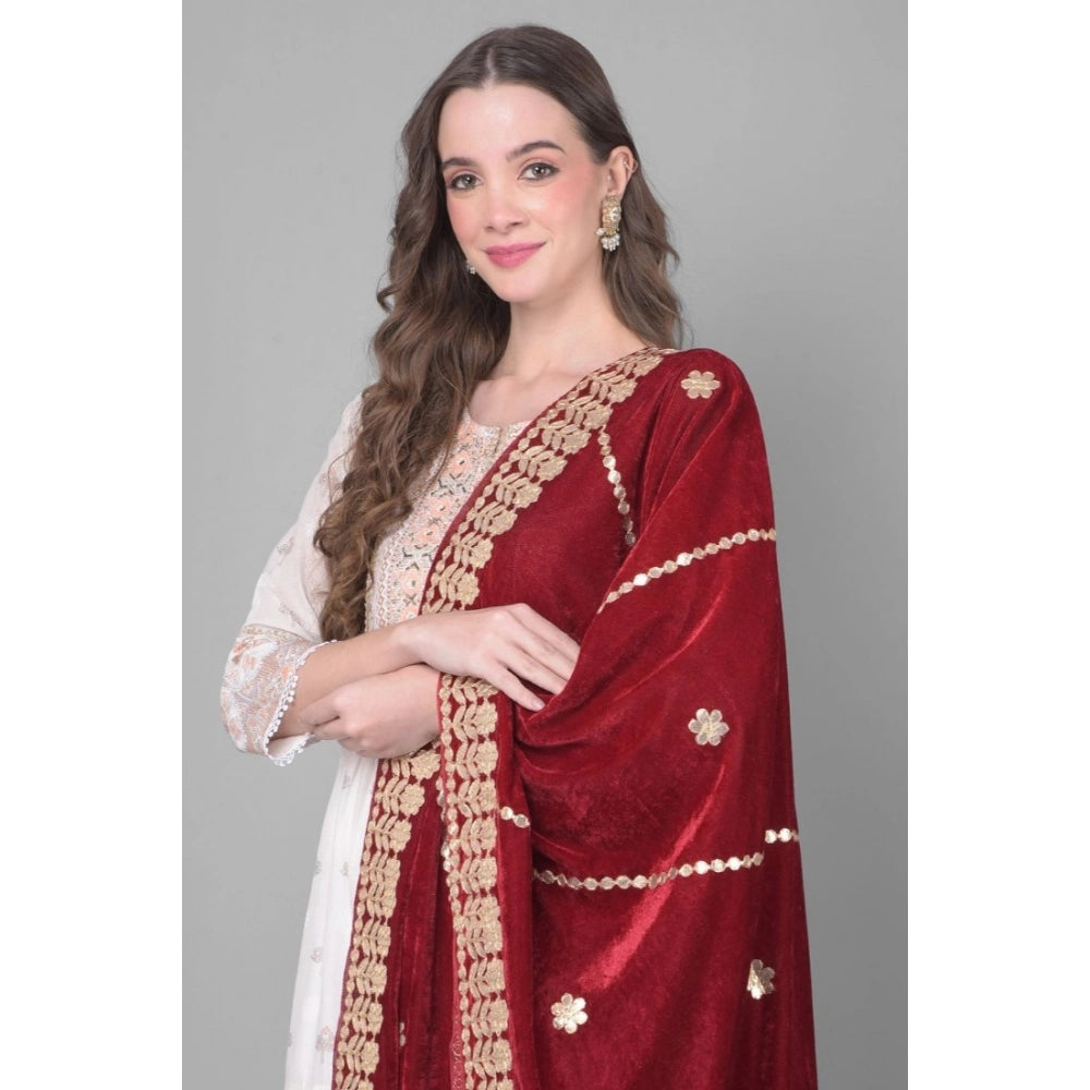 Women's Velvet Gotta Patti Dupatta · 0961