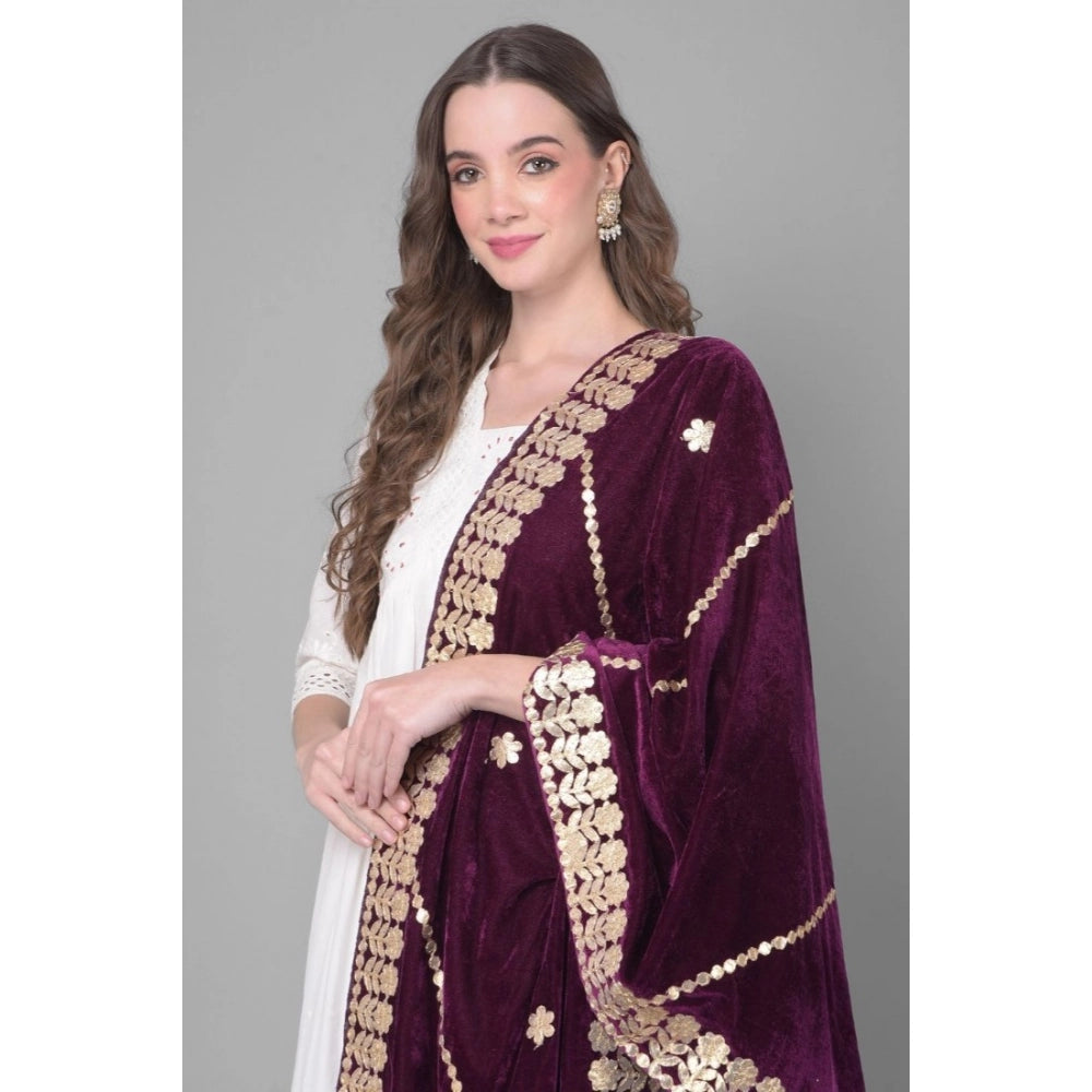 Women's Velvet Gotta Patti Dupatta · 0956