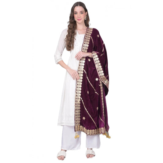Women's Velvet Gotta Patti Dupatta · 0956