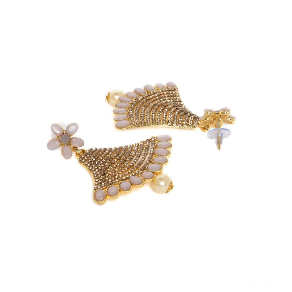 Women's Rose Gold Plated Alloy Earrings — Gold · 0136