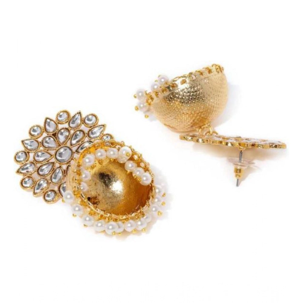 Women's Rose Gold Plated Alloy Earrings — White