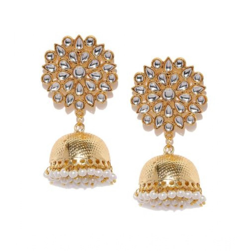 Women's Rose Gold Plated Alloy Earrings — White