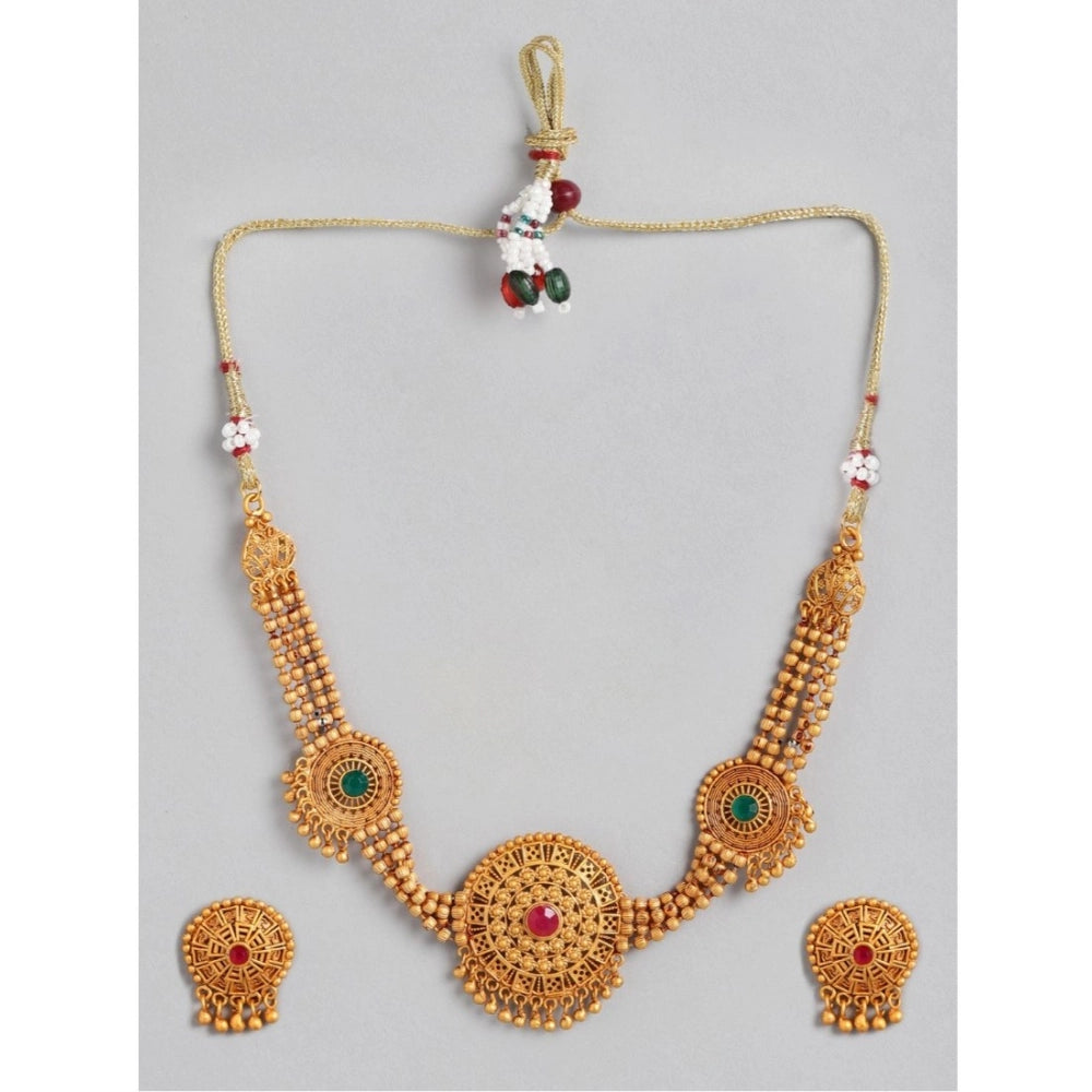 Women's Rose Gold Plated Alloy Necklace & Earings Set