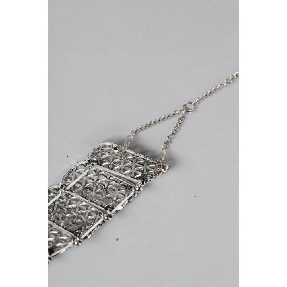 Women's Rose Gold Plated Alloy Choker — Silver