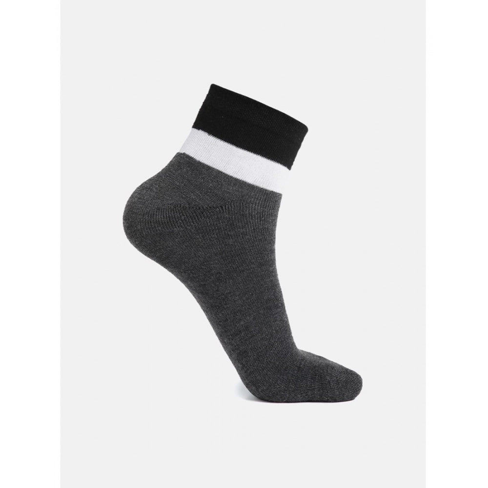 5 Pairs Men's Casual Cotton Blended Solid Ankle Length