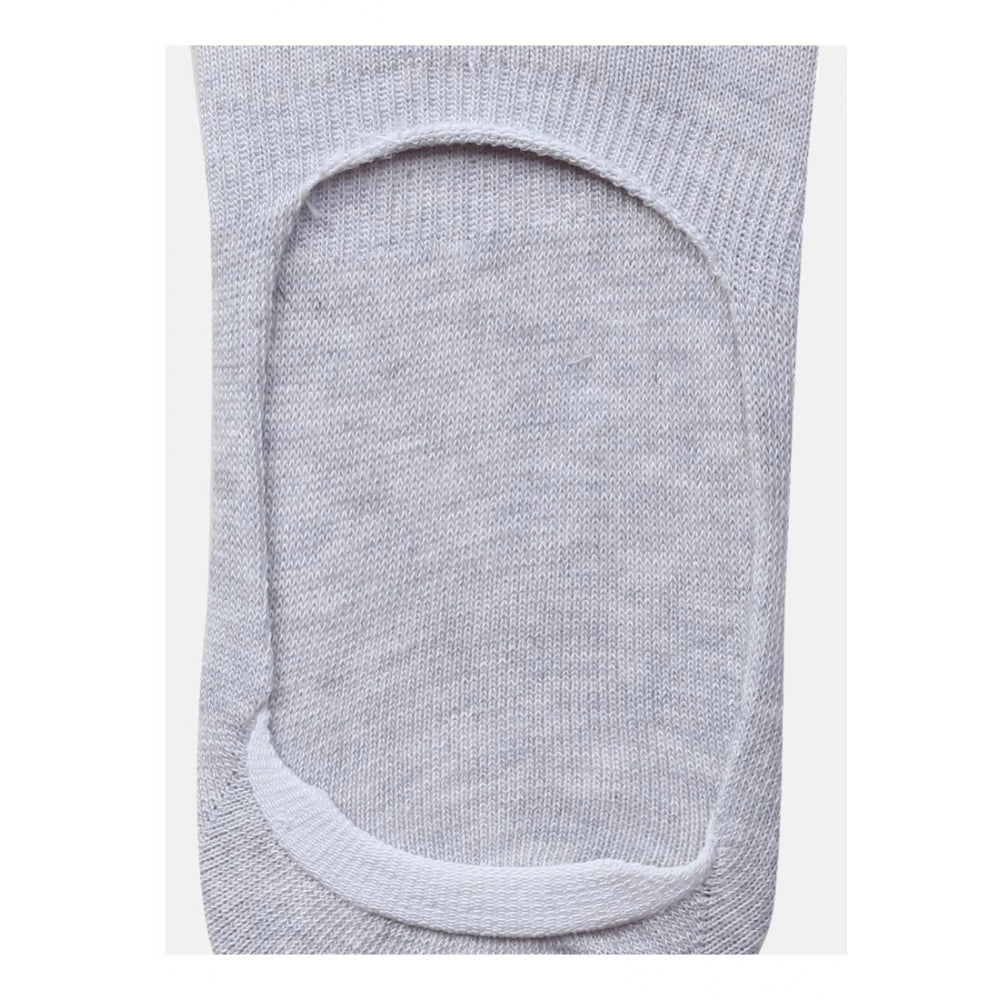 5 Pairs Unisex Casual Cotton Blended Solid No-Show Socks — Light Grey