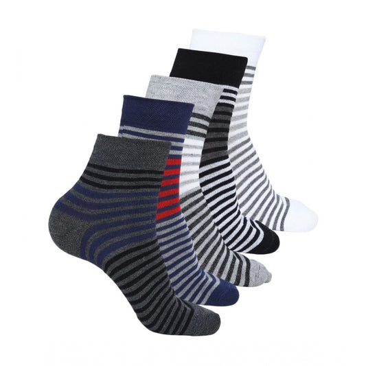 5 Pairs Men's Casual Cotton Blended Printed Mid-Calf Length · N076