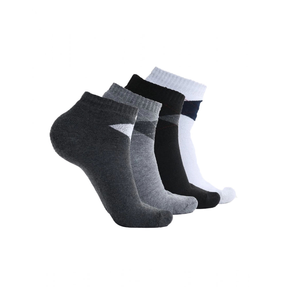 5 Pairs Men's Casual Cotton Blended Solid Mid-Calf Length