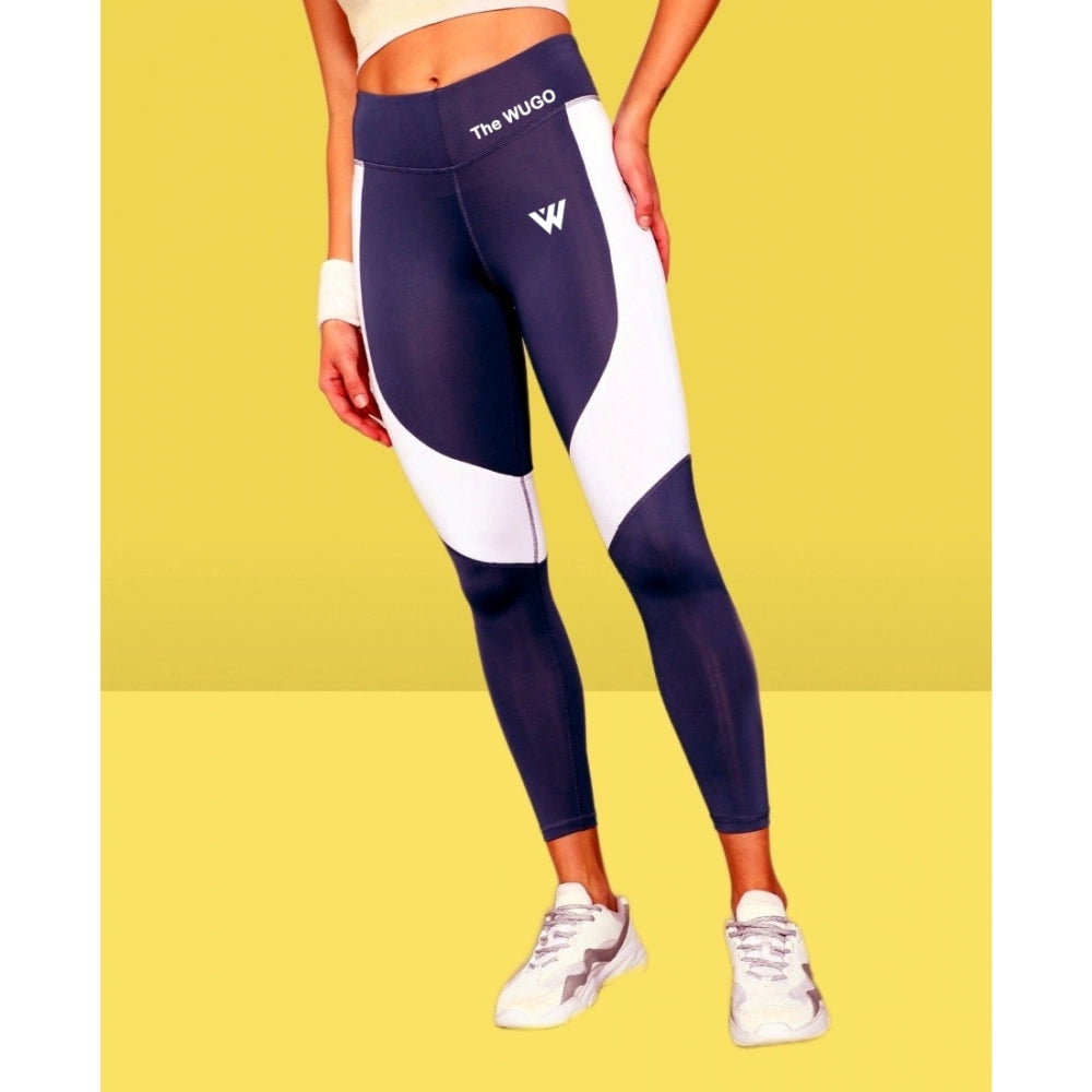 Women's Polyster Solid Sport Leggings — Purple