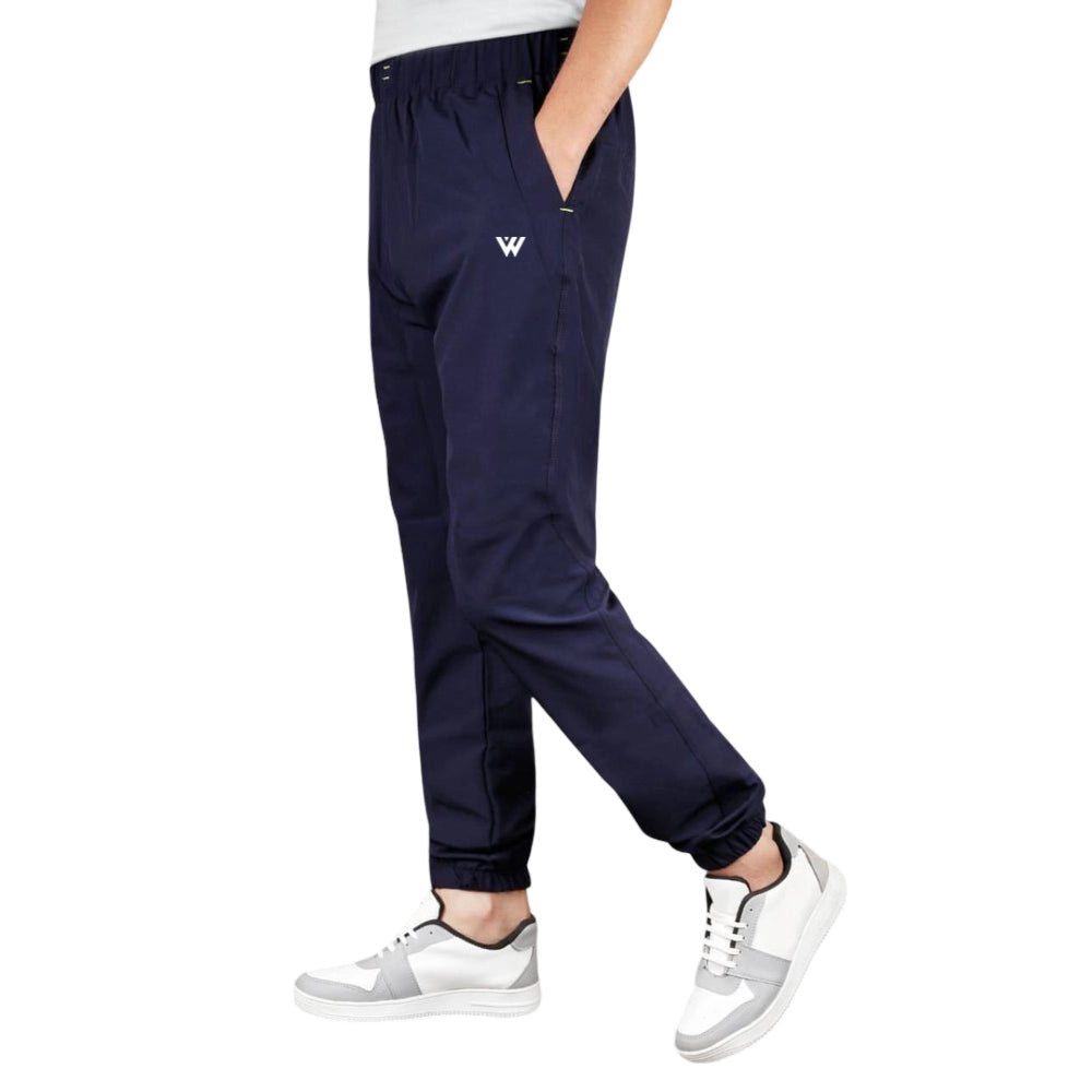 Men's Polyster Solid Track Pant-Lower — Navy Blue