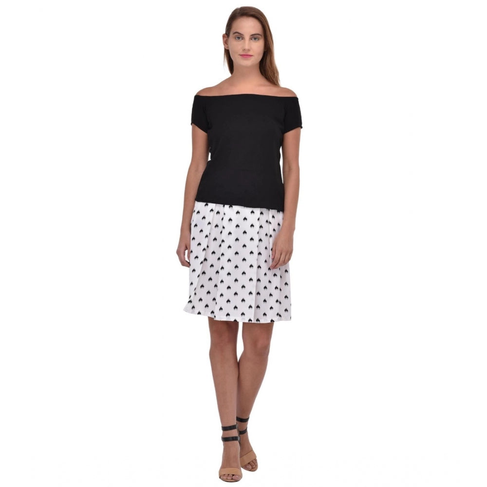 Women's Cotton Blend Solid Short Sleeves Dress — Black