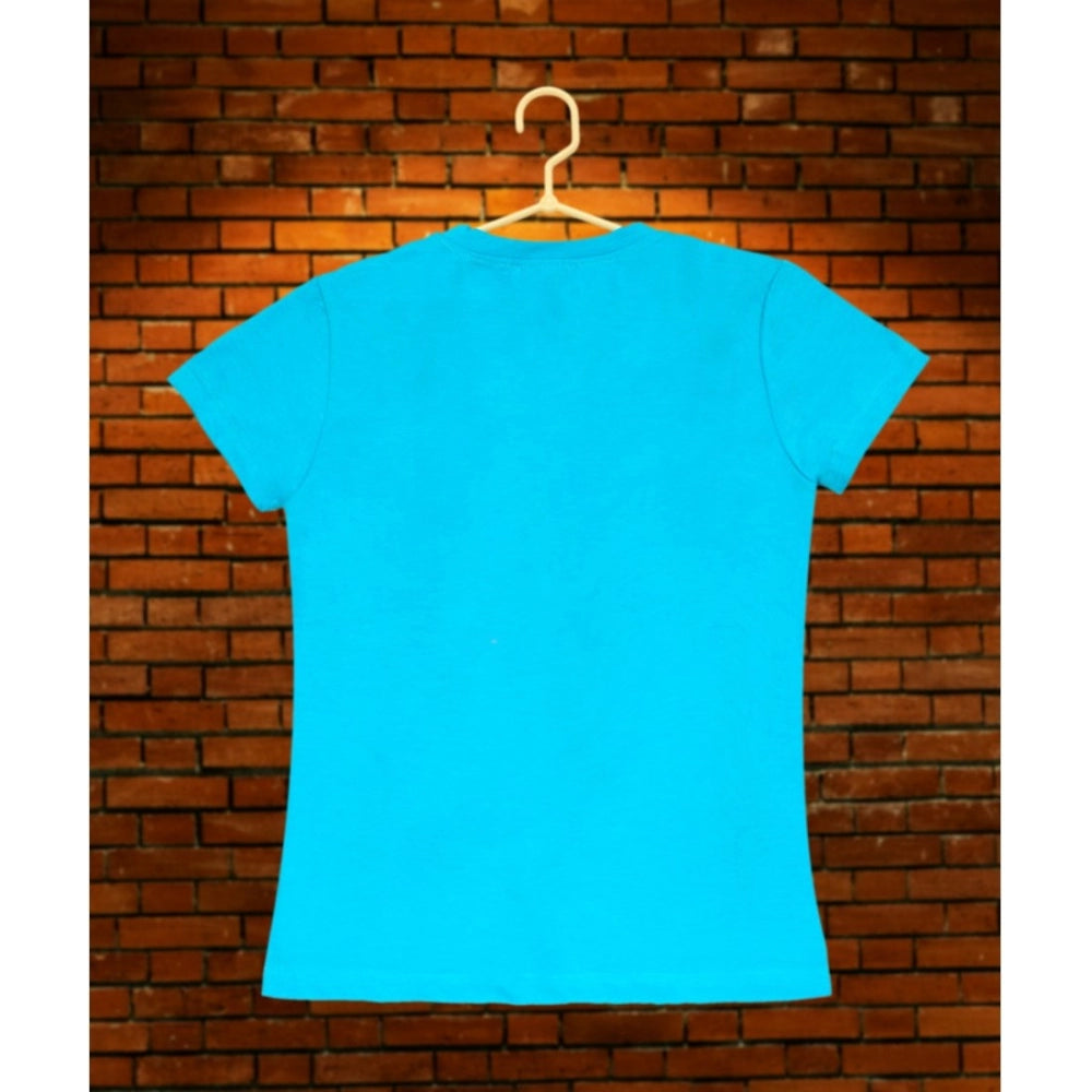 Girl's Casual Short Sleeve Pom Pom Balls Cotton T — Blue