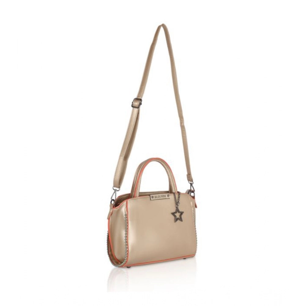 Women's Faux Leather Metal Beads Handbag · Gold