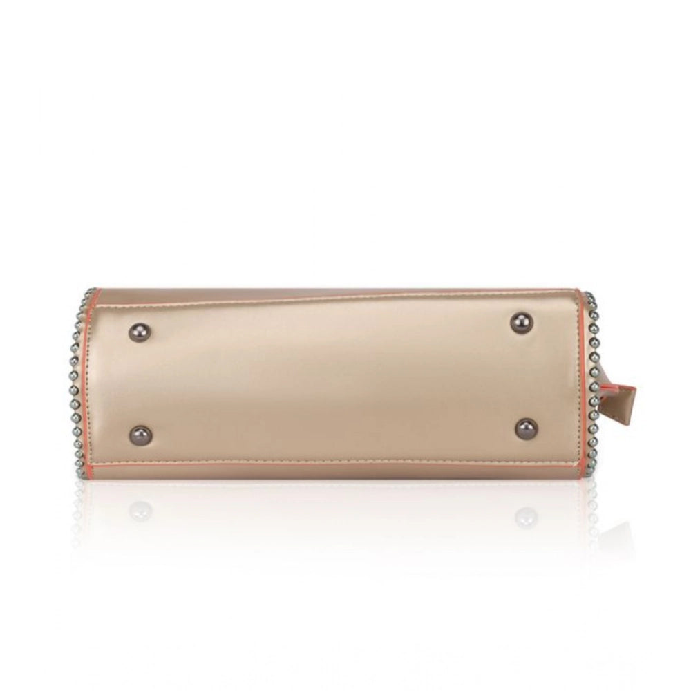 Women's Faux Leather Metal Beads Handbag · Gold