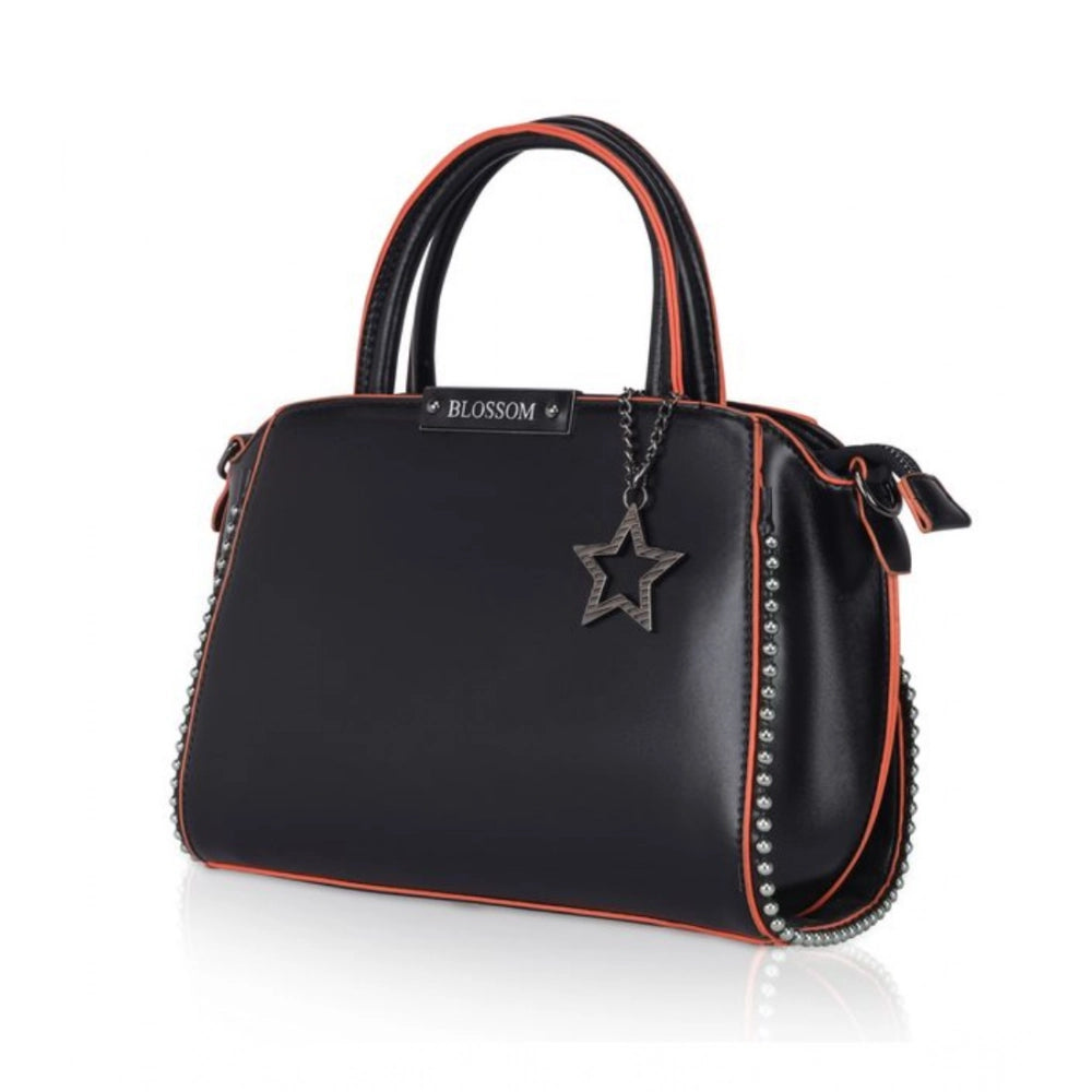 Women's Faux Leather Metal Beads Handbag — B