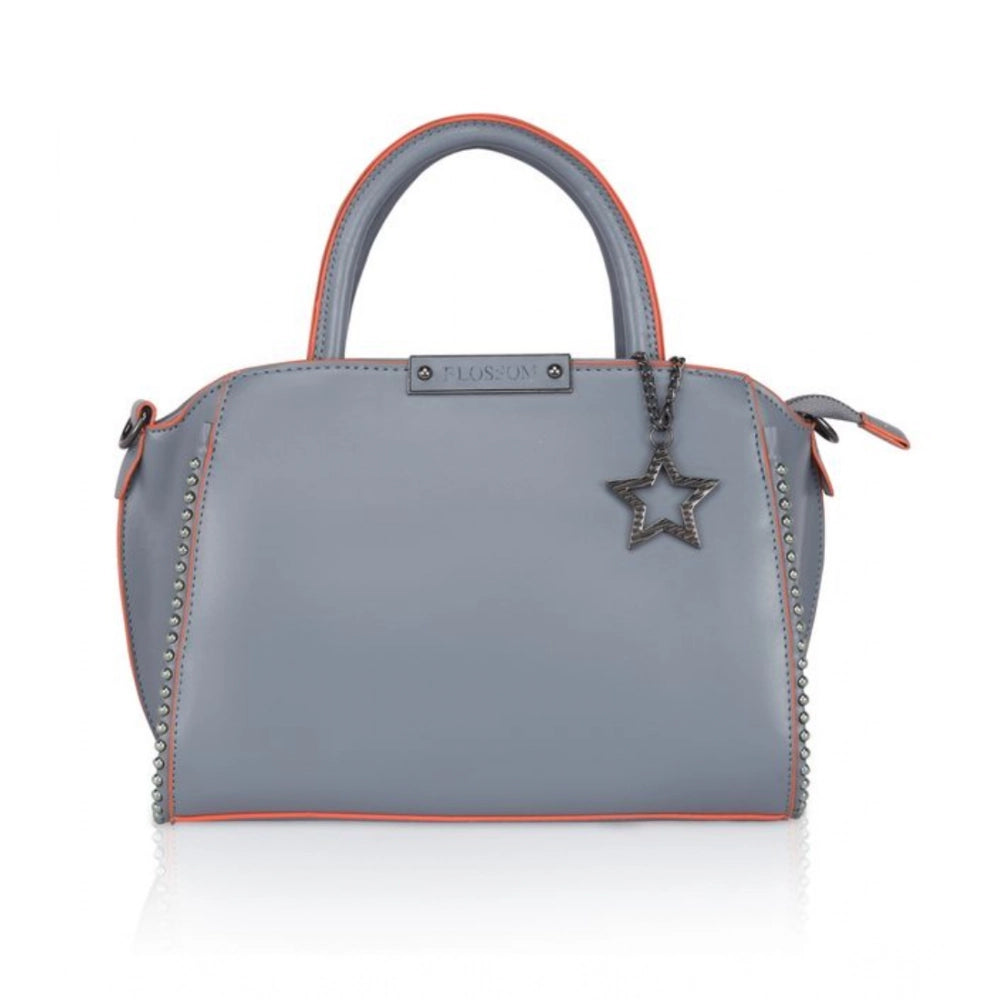 Women's Faux Leather Metal Beads Handbag · Grey