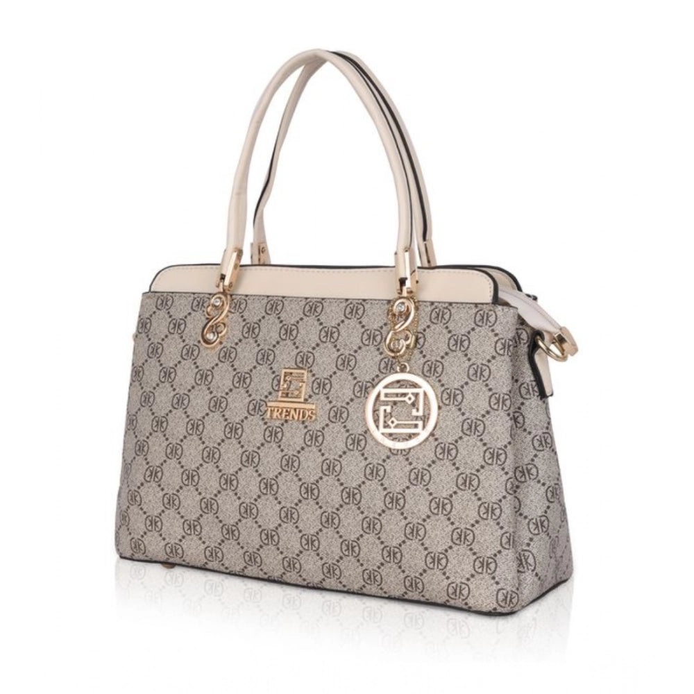 Women's Faux Leather Printed Handbag — B · eige