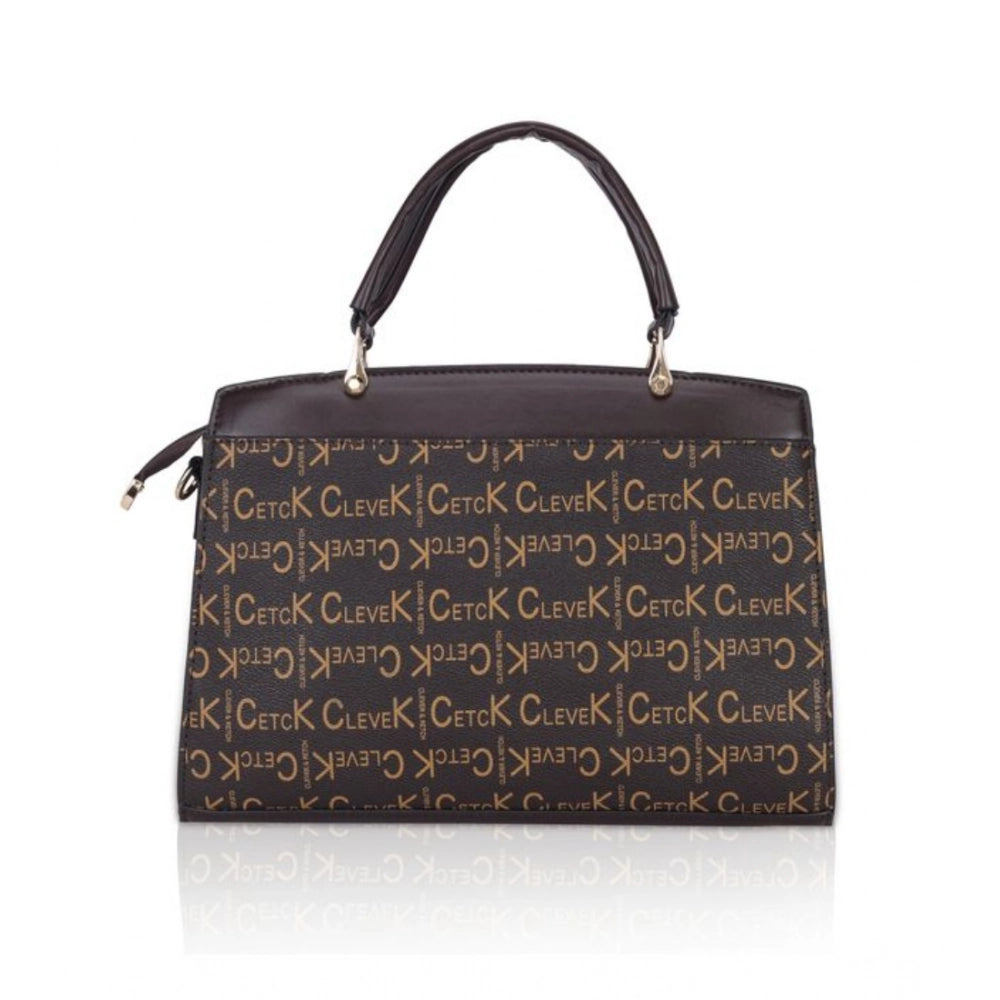 Women's Faux Leather Printed Handbag — Co · ffee